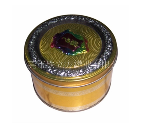 金黄色高档雕刻礼品罐